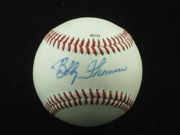 BOBBY THOMSON Single Signed Baseball  (d.2010) 1951 Giants The Shot Braves Cubs