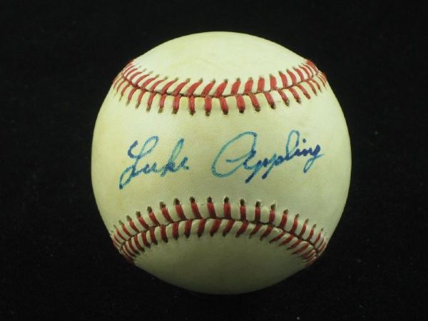 LUKE APPLING Single Signed ONL Baseball  (d.1991) HOF White Sox