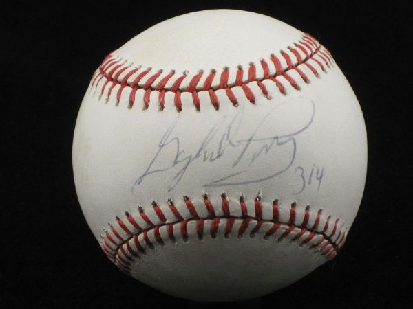 GAYLORD PERRY Single Signed OML Baseball w/ 314 Inscription HOF Giants Indians
