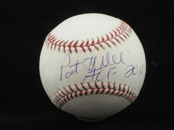PAT GILLICK Single Signed OML Baseball w/ HOF 2011 Insc HOF 1992 1992 Blue Jays