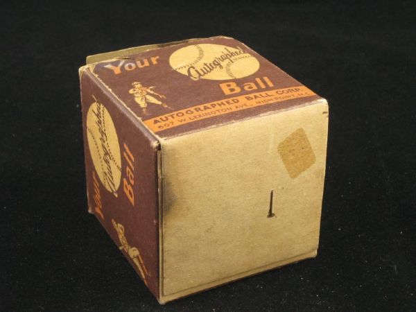 1949 Chicago Cubs Stamped Signed Baseball w/ Original Box