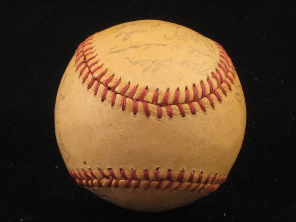 1949 Chicago Cubs Stamped Signed Baseball w/ Original Box