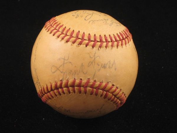 1949 Chicago Cubs Stamped Signed Baseball w/ Original Box