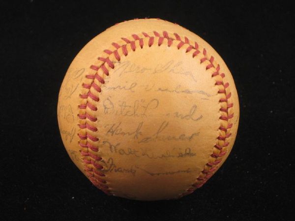 1949 Chicago Cubs Stamped Signed Baseball w/ Original Box