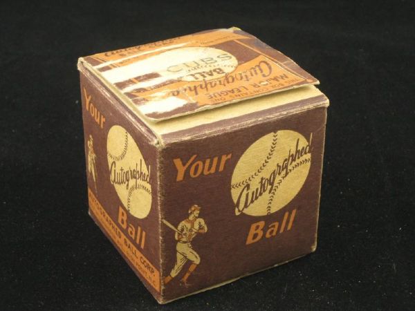 1949 Chicago Cubs Stamped Signed Baseball w/ Original Box