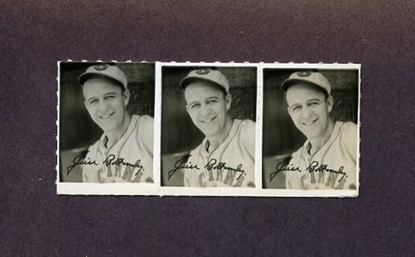 1935-1937 George Burke Stamp JIM BOTTOMLEY STRIP OF 3 ! Cincinnati Reds