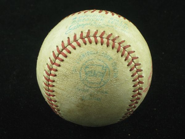 7-15-1972 Bruce Dal Canton Game-Used Win Baseball w/ Inscription Royals Tigers