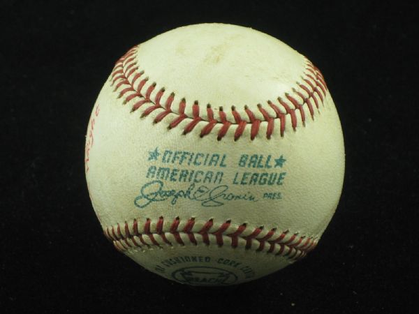 6-20-1971 Bruce Dal Canton Game-Used Win Baseball w/ Inscription Royals Angels