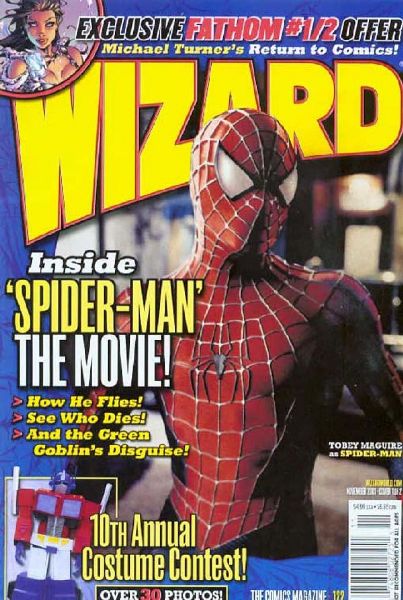 Wizard: The Comics Magazine #122/A NM 2001 Wizard Spider-Man Movie cover