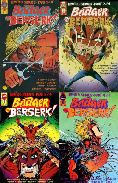 Badger Goes Berserk SET #1-4 NM 1989 First Comic Book