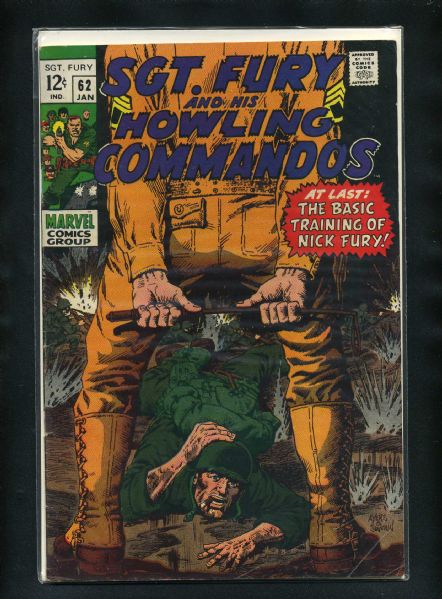 Sgt. Fury #62 F/VF 1969 Marvel Origin 1st Sgt Bass Comic Book