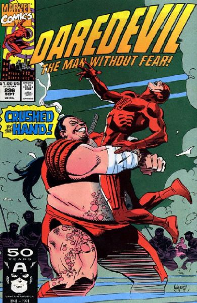 Daredevil #296 VF/NM 1991 Marvel vs The Hand Comic Book