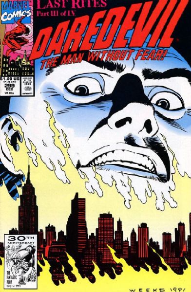 Daredevil #299 VF 1991 Marvel Last Rites p3 Comic Book