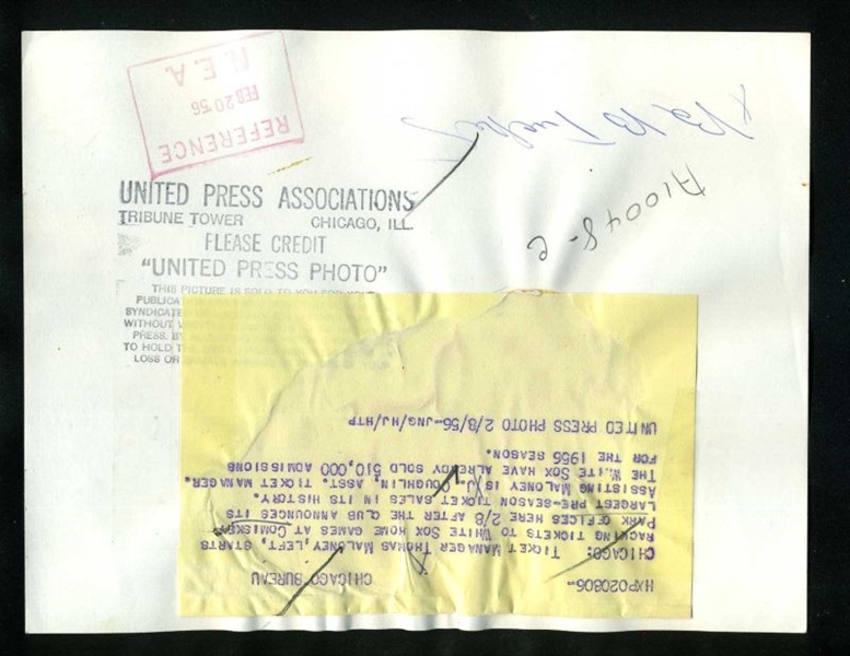 1956 Racking Up Season Tickets @ Comiskey Chicago White Sox Original News Photo