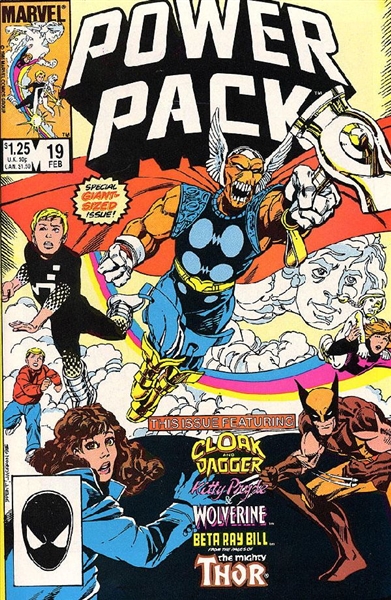 Power Pack #19 VF 1986 Marvel Wolverine Cloak & Dagger App Comic Book