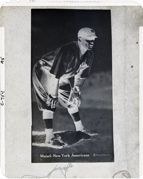 Yankees FRITZ MAISEL ca 1913-14 Vintage GEORGE BURKE 3rd Gen Photo Negative