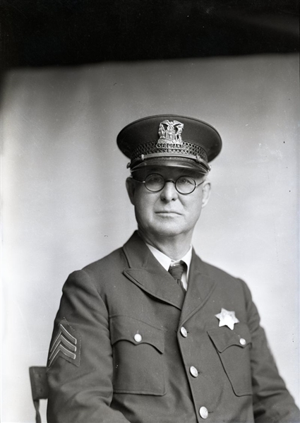 1930s UNIDENTIFIED POLICE SERGEANT Original GEORGE BURKE Photo Negative