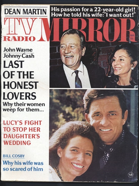 1970 TV Radio Mirror Magazine JOHN WAYNE, JOHNNY CASH Cover LUCILLE BALL Inside