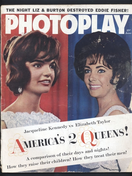 1962 Photoplay Magazine JACKIE KENNEDY & ELIZABETH TAYLOR Cover NATALIE WOOD nb