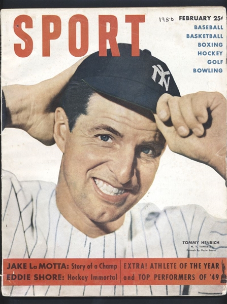 1950 Sport Magazine TOMMY HENRICH Cover PREACHER ROE & JACK DEMPSEY Inside nb