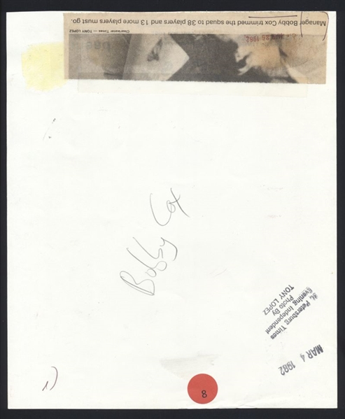 1982 Toronto Blue Jays BOBBY COX Original Photo HOF Type 1