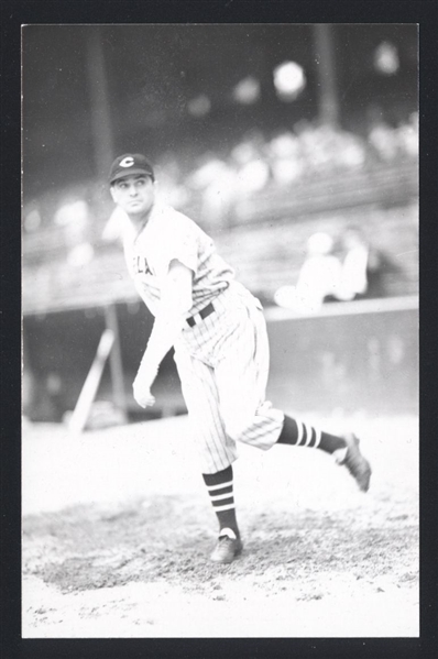 EARL WHITEHILL Real Photo Postcard RPPC 1937 Cleveland Indians George Burke 