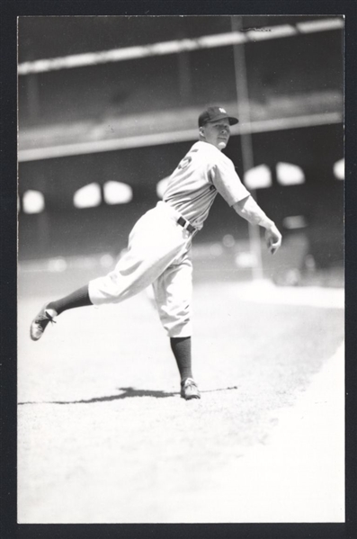 SPUD CHANDLER Real Photo Postcard RPPC 1937 New York Yankees George Burke