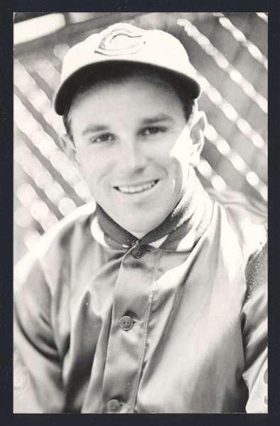 LEE HANDLEY Real Photo Postcard RPPC 1936 Cincinnati Reds George Burke