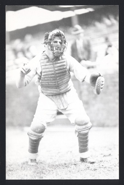 ERNIE LOMBARDI Real Photo Postcard RPPC 1936-41 Cincinnati Reds George Burke