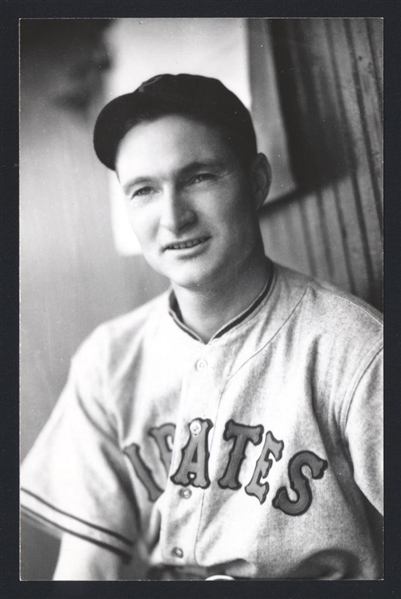 LLOYD WANER Real Photo Postcard RPPC 1933-37 Pittsburgh Pirates George Burke