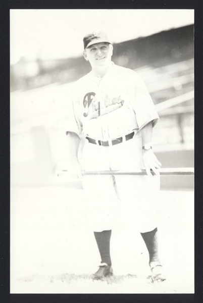 HANS LOBERT Real Photo Postcard RPPC 1937 Philadelphia Phillies George Burke