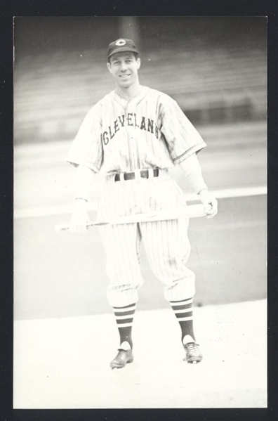 LYN LARY Real Photo Postcard RPPC 1937-38 Cleveland Indians George Burke