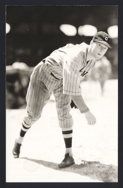 MONTE PEARSON Real Photo Postcard RPPC 1932 Cleveland Indians George Burke