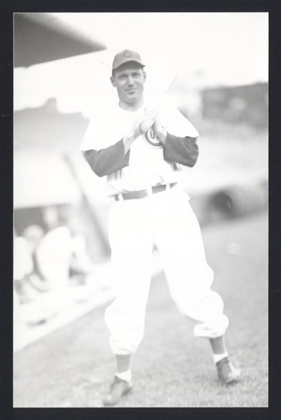 BILL NICHOLSON Real Photo Postcard RPPC 1946-47 Chicago Cubs George Burke 