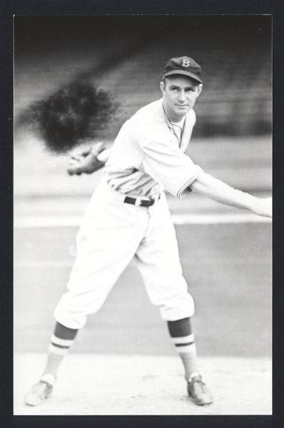 TED OLSON Real Photo Postcard RPPC 1936-37 Boston Red Sox George Burke 