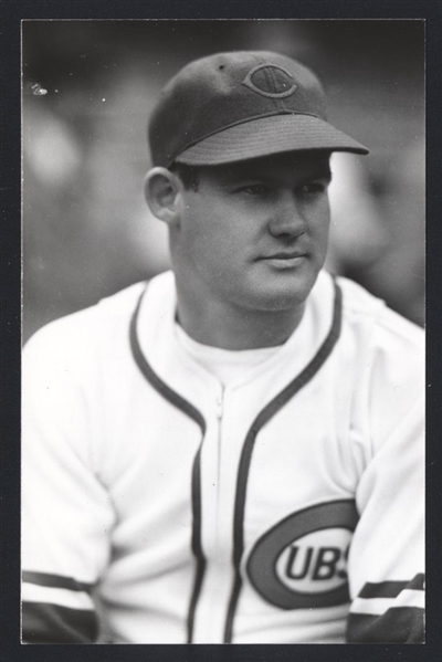 RIP RUSSELL Real Photo Postcard RPPC 1940 Chicago Cubs George Burke 