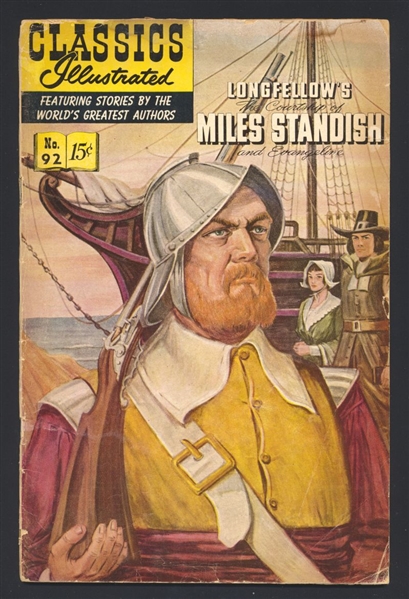 Classics Illustrated 92 (3rd print) 1964 Gilberton Courtship of Miles Standish