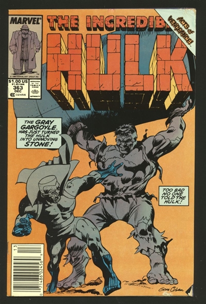 Incredible Hulk #363 FN 1989 Marvel NEWSSTAND Acts of Vengeance Comic Book