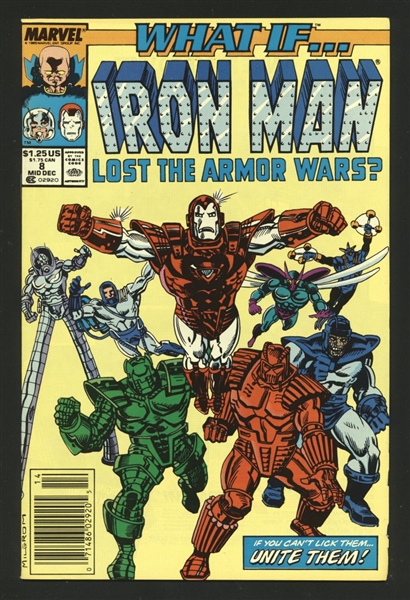 What If…? (V2) #8 VF/NM 1989 Marvel NEWSSTAND Iron Man Lost Armor Wars