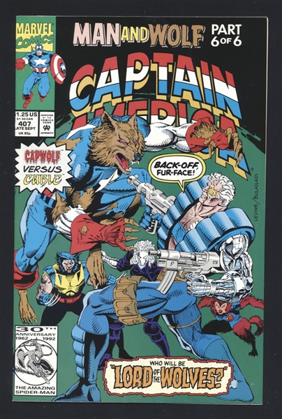 Captain America #407 VF 1992 Marvel Man and Wolf p6 Comic Book