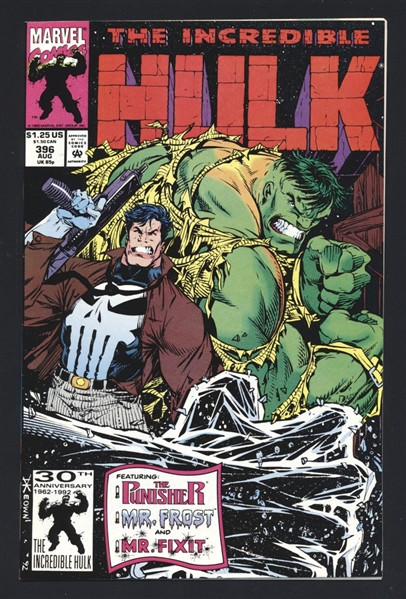 Incredible Hulk #396 NM 1992 Marvel Punisher Dale Keown Comic Book