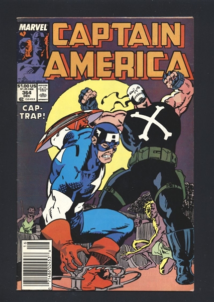 Captain America #364 FN 1989 Marvel NEWSSTAND vs Crossbones Comic Book
