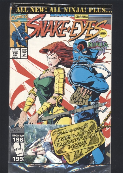 G.I. Joe Real American Hero #136 FN 1993 Marvel bagged w/ card Comic Book