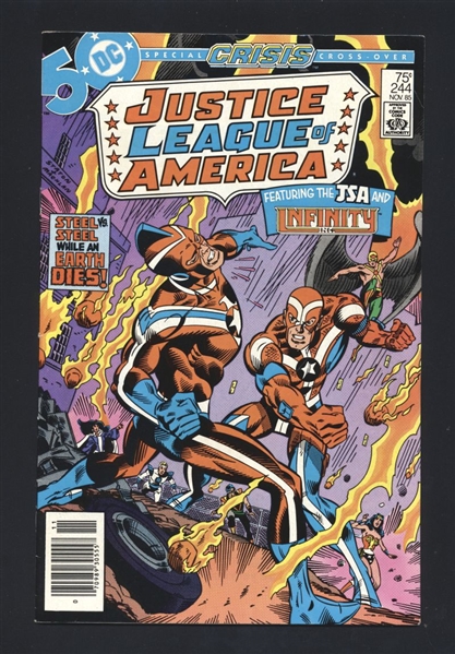 Justice League of America 244 Newsstand 1985 DC Crisis Crossover Comic Book