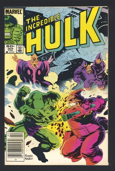 Incredible Hulk 304 Newsstand 1985 Marvel Mike Mignola Cover Comic Book