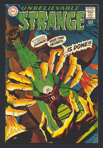 Strange Adventures #216 F/VF 1969 DC Neal Adams Deadman Comic Book