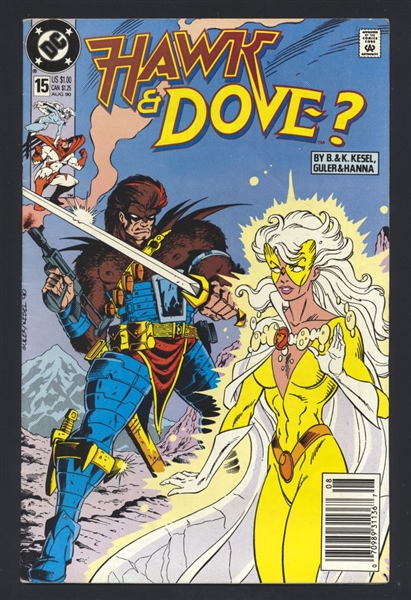 Hawk and Dove (V3) #15 VG 1990 DC NEWSSTAND Comic Book