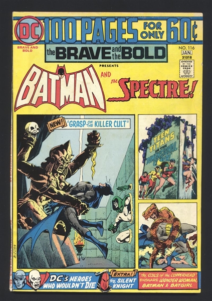Brave and the Bold #116 VG 1975 DC Batman & The Spectre 100 Pager Comic Book