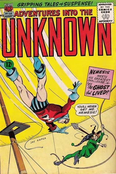 Adventures into the Unknown #158 VG 1965 ACG Jay Kafka Cover Comic Book
