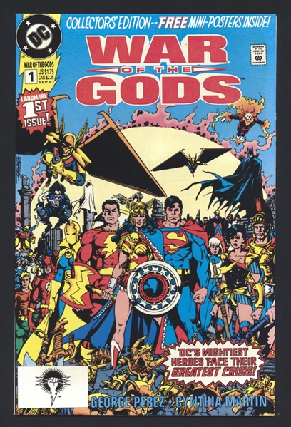 War of the Gods 1 Direct Market 1991 DC George Perez w/ posters Comic Book